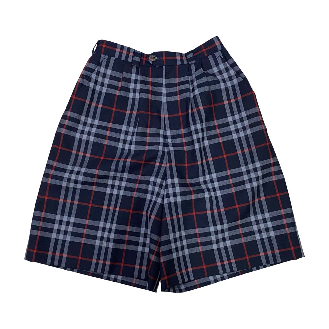 BURBERRY バーバリー ノバチェック ウール ポリエステル パンツ ネイビー
 32629