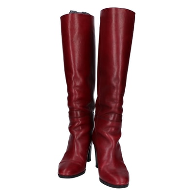 セリーヌ レザー ベルトストラップ クロードブーツ/ヒールロングブーツ 37