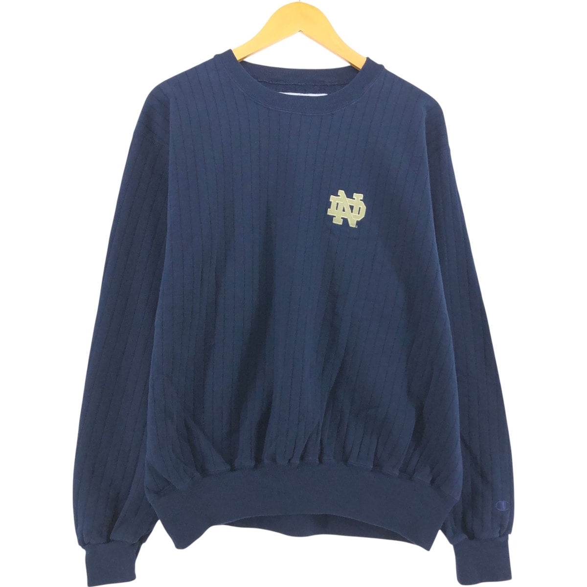 古着 00年代 チャンピオン Champion RIBBED FLEECE NOTRE DAME ノートルダム大学 カレッジスウェットシャツ トレーナー メンズL相当/eaa533077