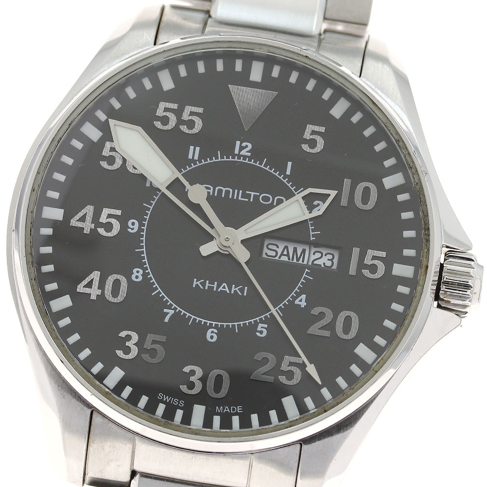ハミルトン カーキ パイロット デイデイト H646110 メンズ 【中古】