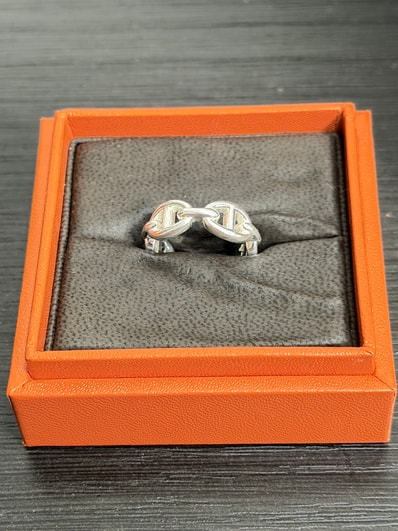 Hermes Chaine D'ancre Enchainee Ring Small Model "Silver"