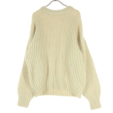 美品 Mila Owen ミラオーウェン ウール混 モヘヤ混 長袖 ニット 1 ホワイト系 09WN0225006