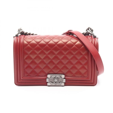 シャネル CHANEL ボーイシャネル ショルダーバッグ バッグ ラムスキン(羊革) レディース ボルドー系 【中古】