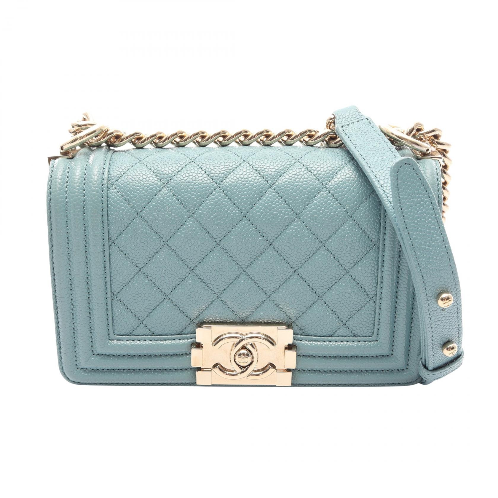 シャネル CHANEL ボーイシャネル スモール ショルダーバッグ バッグ キャビアスキン(グレインドカーフ) レディース ブルー系 A67085 【中古】