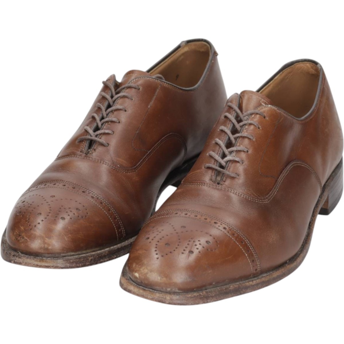 古着 ジョンストンアンドマーフィー JOHNSTON&MURPHY LIMITED セミブローグ ストレートチップシューズ USA製 10D メンズ28.0cm相当/saa015024