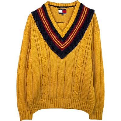 古着 トミーヒルフィガー TOMMY HILFIGER チルデンニットセーター メンズXL相当/eaa617997