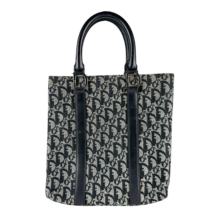 クリスチャンディオール Christian Dior ハンドバッグ トロッター キャンバス/レザー ネイビー レディース【中古】 z8834