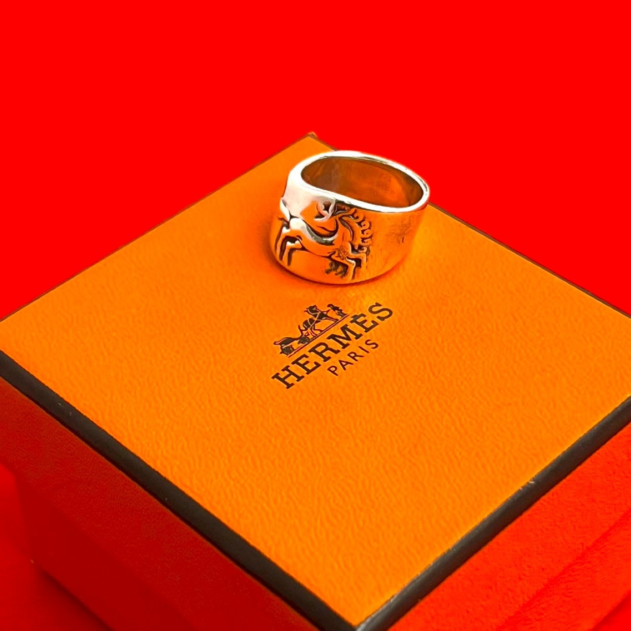 HERMES エルメス ギャロップリング シルバー925 リング・指輪 9号 シルバー
 523-9