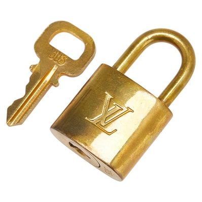 ルイ ヴィトン カデナ 南京錠 キー セット ゴールド メッキ レディース LOUIS VUITTON 【中古】