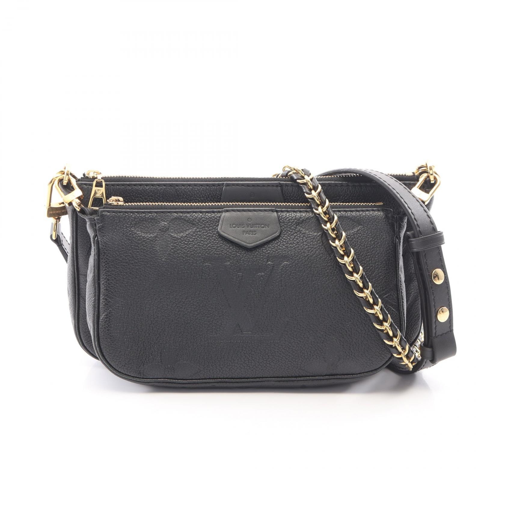 ルイ・ヴィトン LOUIS VUITTON ミュルティ ポシェット アクセソワール ショルダーバッグ バッグ レザー モノグラム・アンプラント ノワール レディース ブラック系 M80399 【中古】