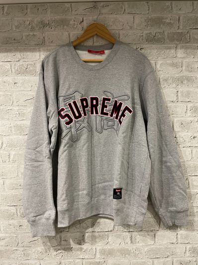 Supreme Kanji Logo Crewneck "Heather Grey"