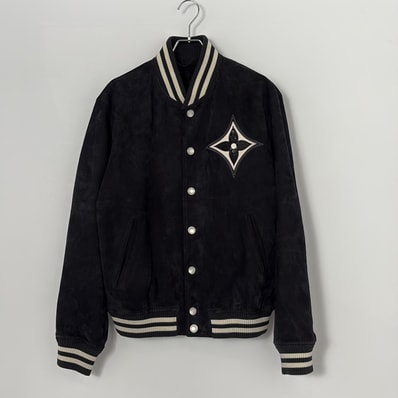 Louis Vuitton Embellished Lambskin Bomber Blouson Black