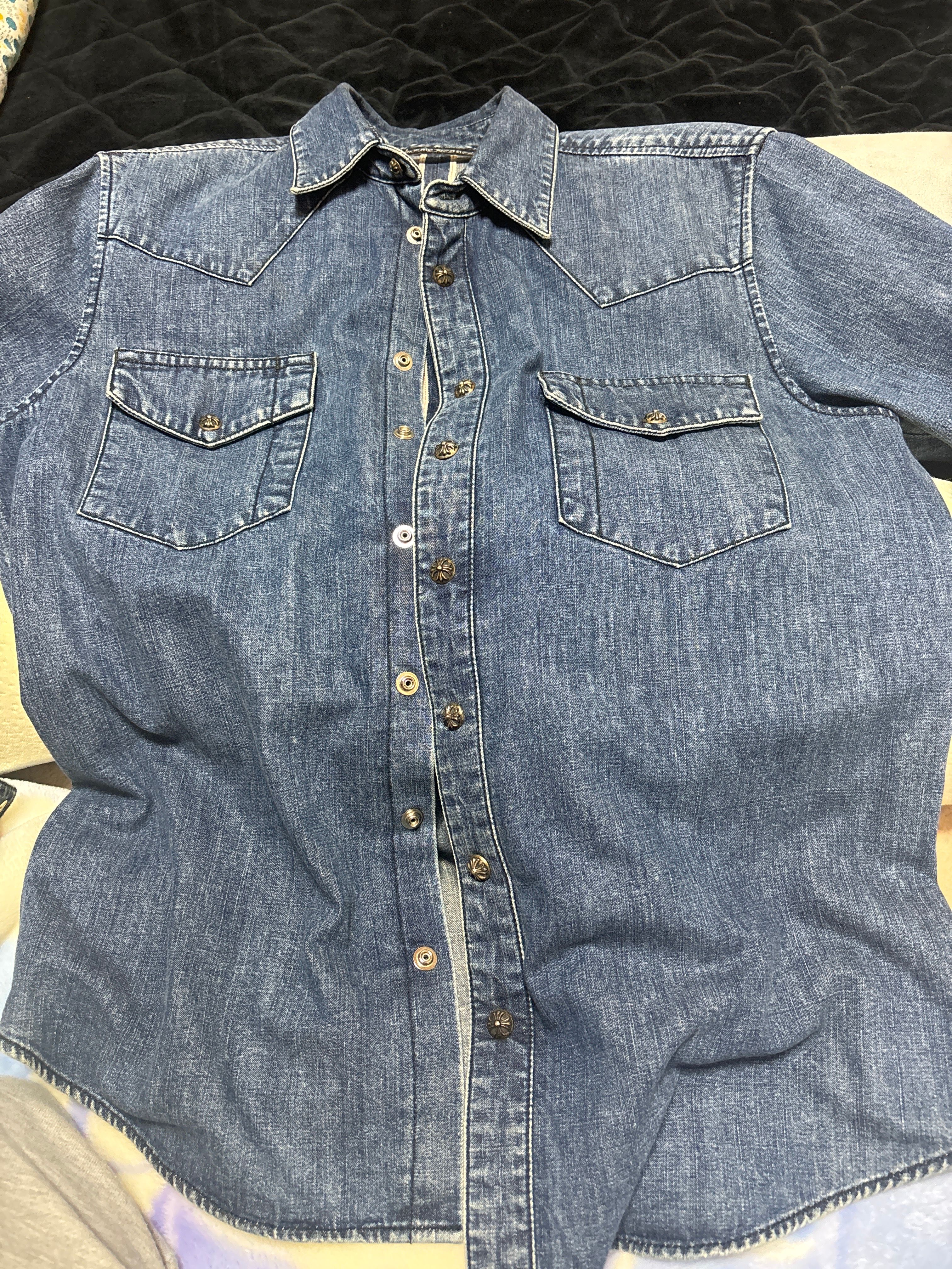 Chrome Hearts Denim Western Cross Patch Cross Button L/S Shirt "Indigo/Silver"