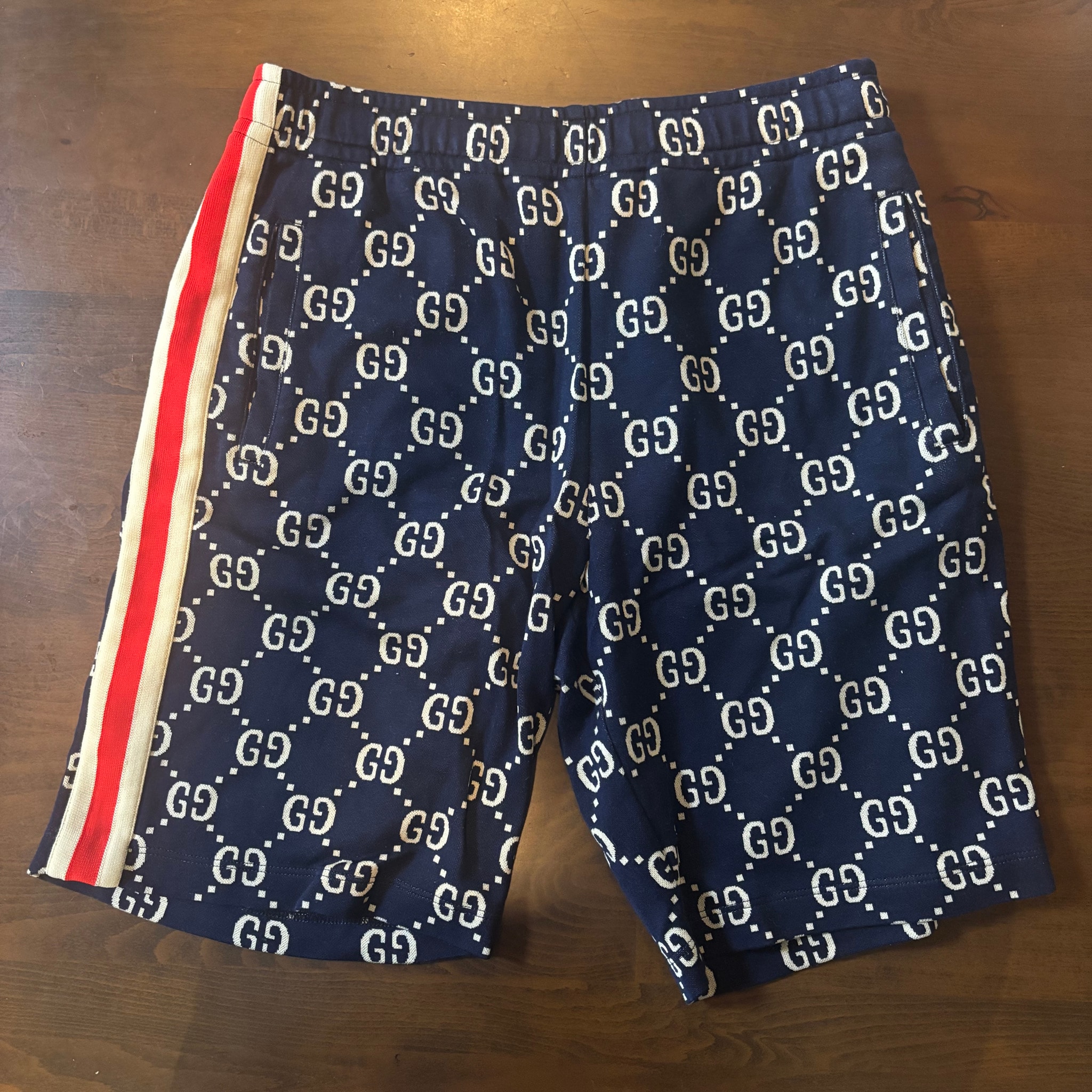 GUCCI GG Jacquard Shorts "Blue/Ivory/Red"