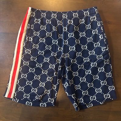 GUCCI GG Jacquard Shorts "Blue/Ivory/Red"