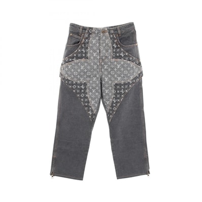 ルイ・ヴィトン LOUIS VUITTON モノグラム フラワー デニムパンツ 衣料品 ボトムス コットン メンズ グレー系 RM232 Y92 HPD92W 【中古】