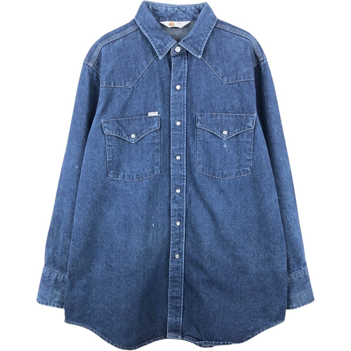 古着 80~90年代 カーハート Carhartt 長袖 デニムウエスタンシャツ メンズXL相当 ヴィンテージ/eaa662789