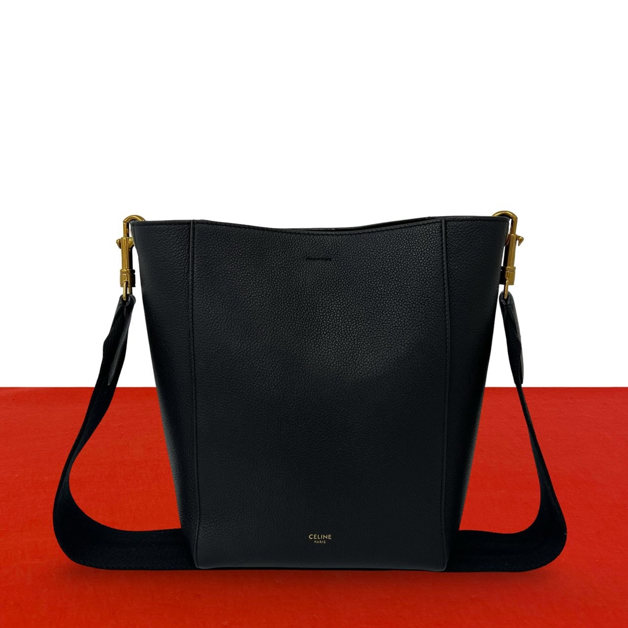 CELINE セリーヌ サングルバケット スモール レザー ショルダーバッグ ブラック
17137