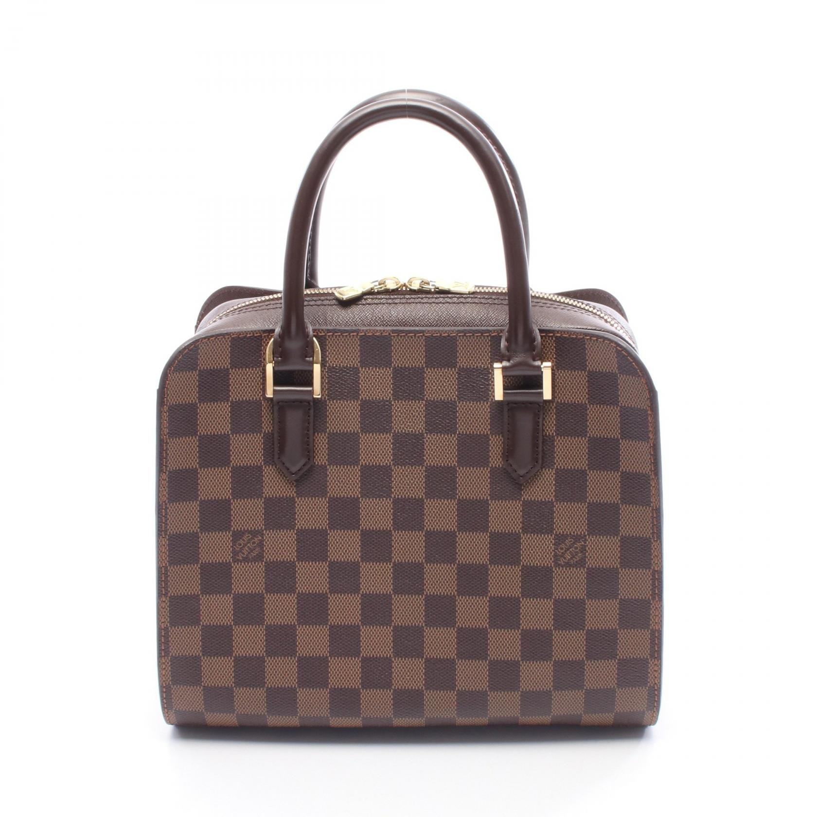 ルイ・ヴィトン LOUIS VUITTON トリアナ ハンドバッグ バッグ PVCコーティングキャンバス レザー ダミエ エベヌ レディース ブラウン系 N51155 【中古】