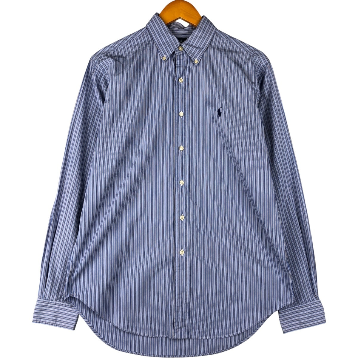 古着 ラルフローレン Ralph Lauren CLASSIC FIT 長袖 ボタンダウンストライプシャツ メンズM相当/eaa600197
