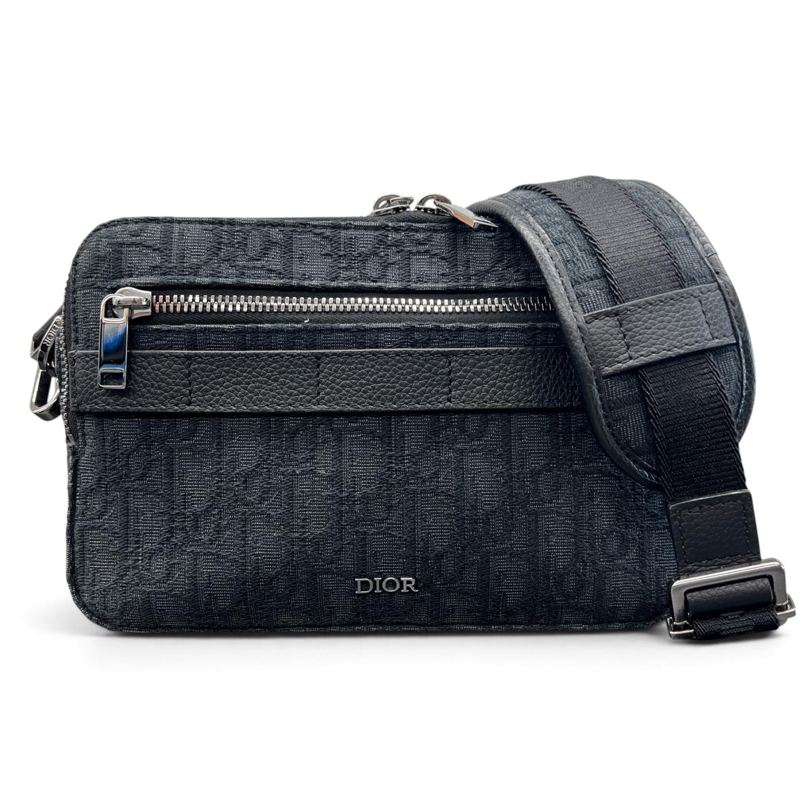 DIOR ディオール SAFARI サファリ オブリーク ジャガード 2way ショルダーバッグ 1ESPO298YKY キャンバス レザー ポシェット トロッター クリスチャンディオール Aランク 鑑定済 中古 ディオールバッグ