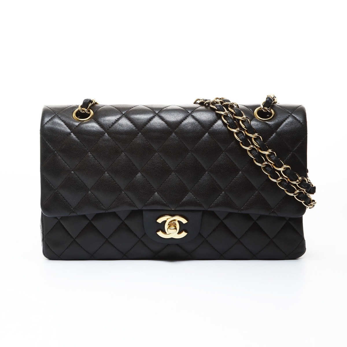 シャネル CHANEL ラムスキン マトラッセ ダブルフラップ 25cm 15番台 2011 ショルダーバッグ【中古】