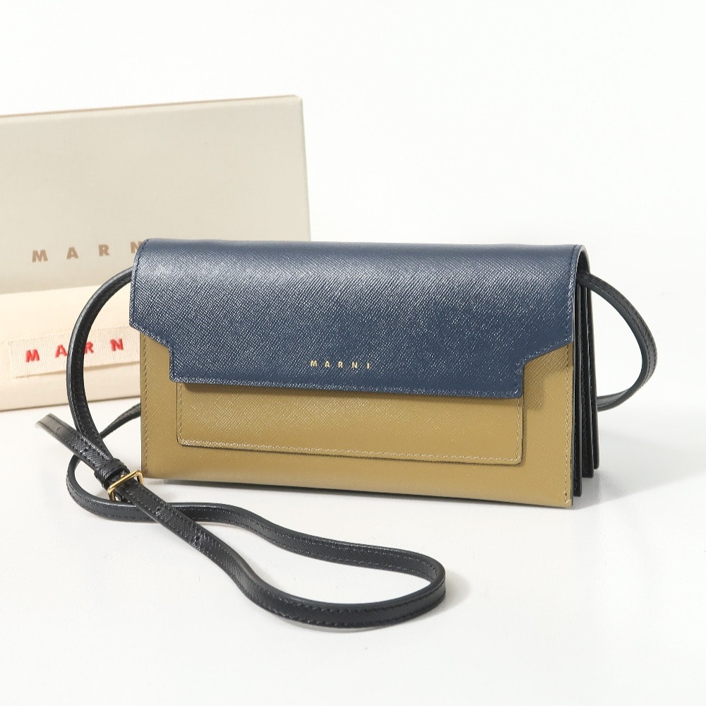 MARNI マルニ TRUNK トランク ロゴ ショルダーウォレット 長財布 MARNI マルニ TRUNK トランク ロゴ ショルダーウォレット 長財布