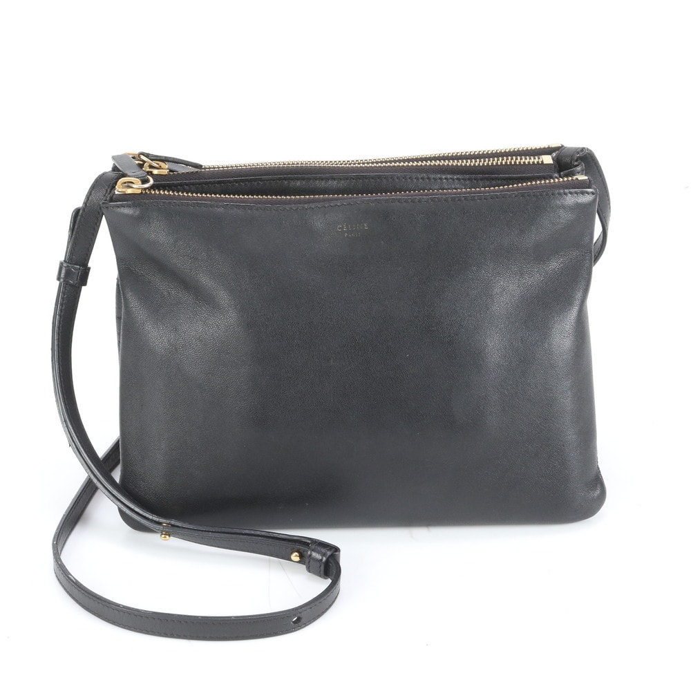 ■美品 セリーヌトリオ ショルダーバッグ レザー