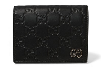 GUCCI Signature Leather Compact Wallet "Black"