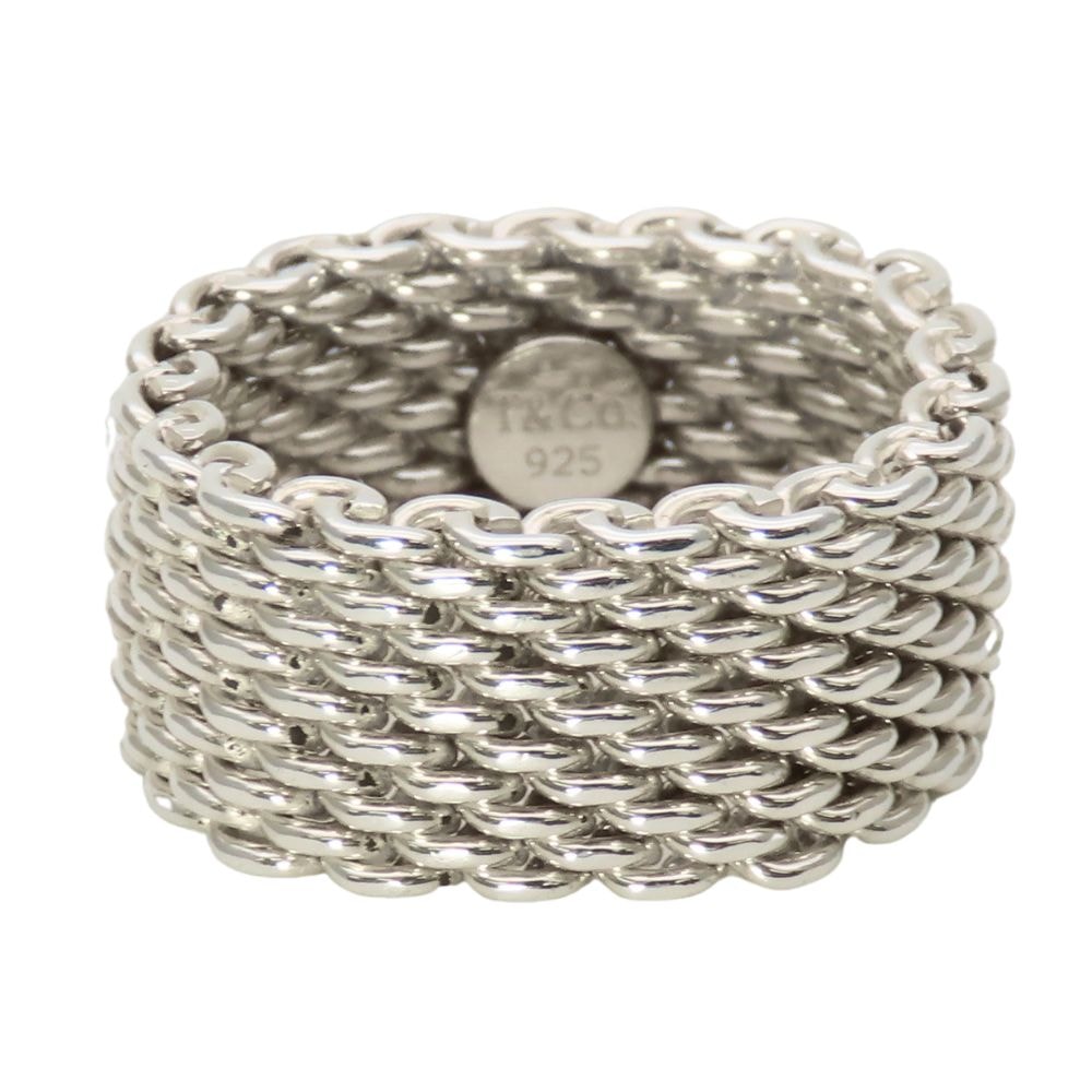 【中古】 ティファニー リング・指輪 サマセット シルバー925 約8.3g シルバー メッシュ 人気 アクセサリー レディース 女性 TIFFANY&Co.