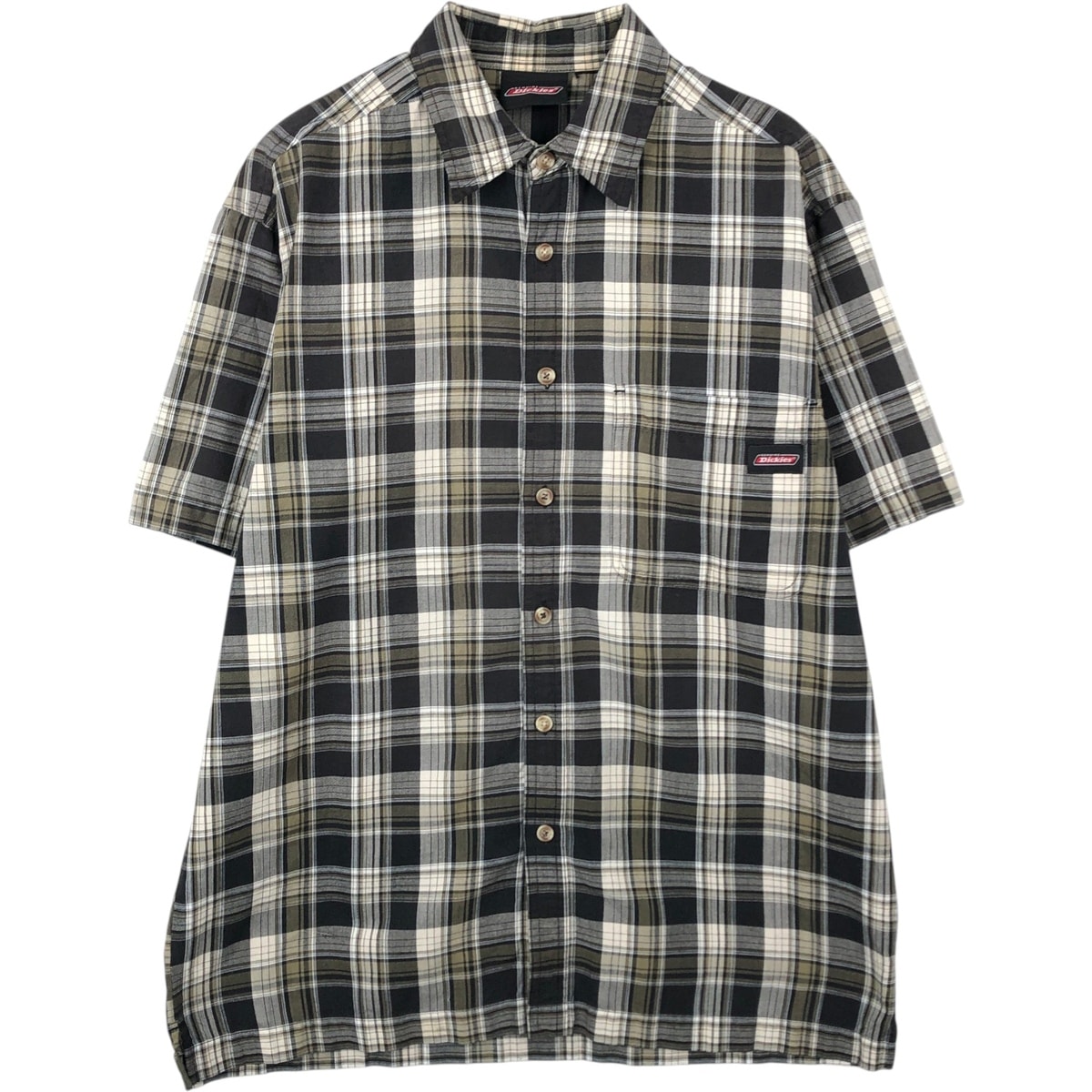 古着 ディッキーズ Dickies 半袖 ワークシャツ ボックスシャツ メンズL相当/eaa650779