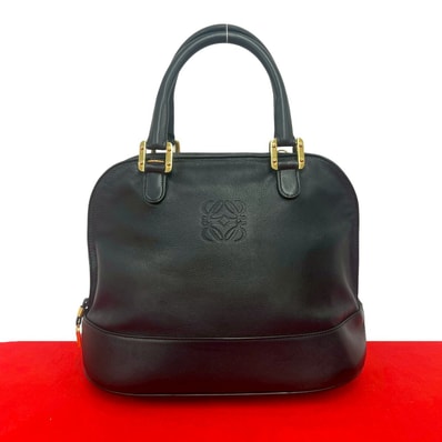 LOEWE ロエベ アナグラム ロゴ レザー ハンドバッグ ブラック
61956