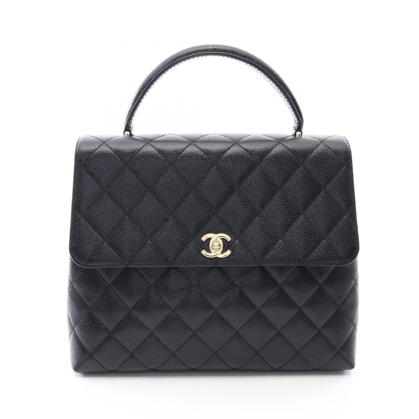 シャネル CHANEL マトラッセ ハンドバッグ バッグ キャビアスキン(グレインドカーフ) レディース ブラック系 A12397 【中古】