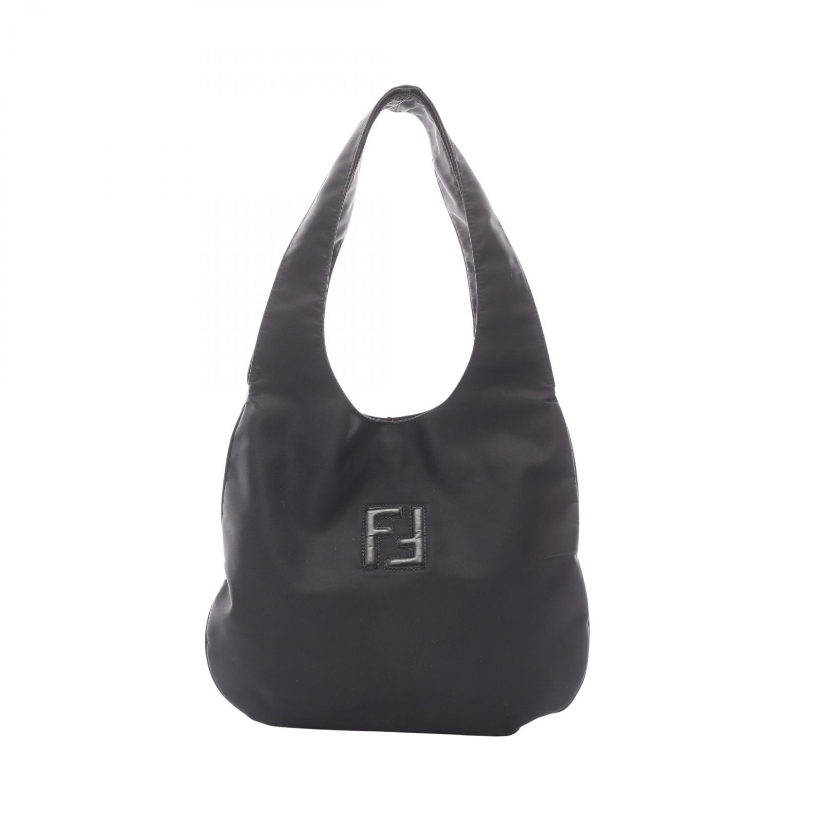 フェンディ FENDI FFロゴ ショルダーバッグ バッグ ナイロン レディース ブラック系 【中古】