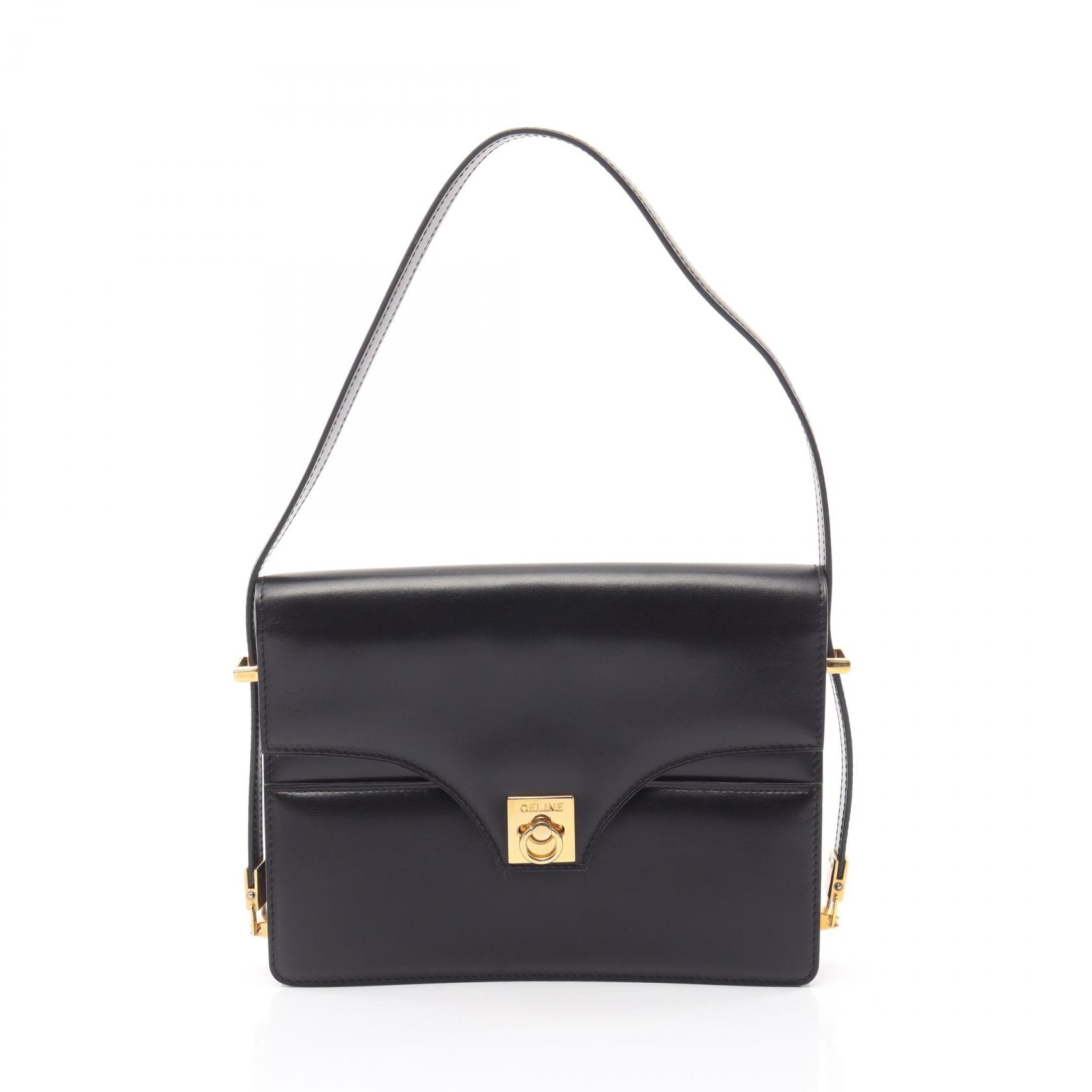 セリーヌ CELINE ショルダーバッグ バッグ レザー レディース ブラック系 【中古】