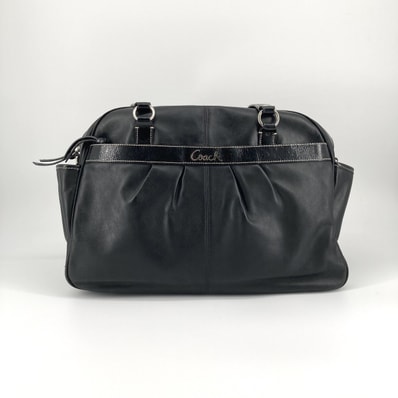 COACH(コーチ) オードリー マザーズ ギャザーデザイン パテントレザー 2WAY F18374 ショルダーバッグ ブラック