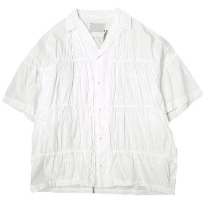 新品 kolor カラー 24SS 日本製 ギャザーオープンカラーシャツ 24SCM-B05112 3 WHITE 定価75,900円 半袖 オーバーサイズ タイプライター 開襟 トップス g22131