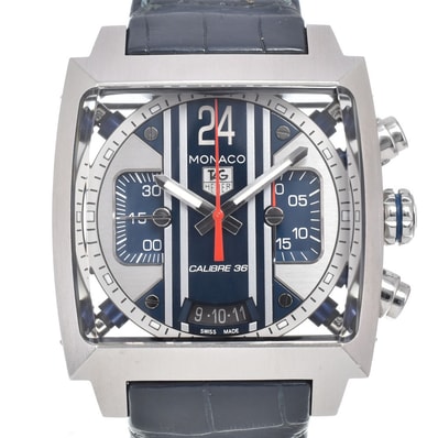タグホイヤー TAG HEUER CAL5111.FC6299 モナコ 24 クロノグラフ デイト キャリバー36 自動巻き メンズ 内箱付き 腕時計 I#150430