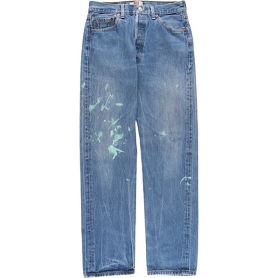 古着 リーバイス Levi's リーバイス501 STRAIGHT LEG BUTTON-FLY ペイント ストレートデニムパンツ メンズw30相当/eaa610147