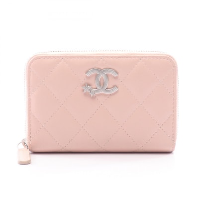 シャネル CHANEL マトラッセ ココマークスター ラウンド財布 財布 レザー レディース ピンク系 AP3728 【中古】