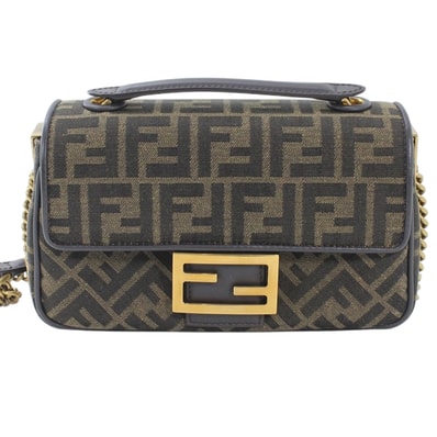 FENDI Baguette Chain Medium FF Jacquard Fabric Bag "Multicolor"