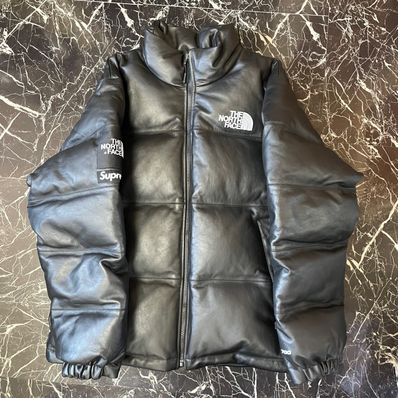 Supreme x The North Face Leather Nuptse Jacket "Black"
