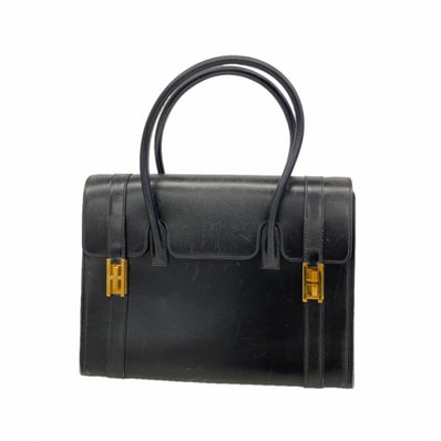 ★SALE【6gd3946】エルメス ハンドバッグ ドラッグ27 ボックスカーフ ブラック ゴールド金具 〇L刻印【中古】レディース