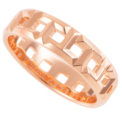 TIFFANY&Co. ティファニー ティファニーT トゥルー ワイド リング 指輪 15号 K18RG ピンク ゴールド【中古】