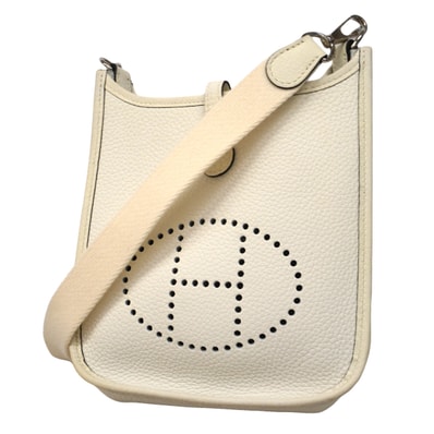 ★SALE【6fa1802】エルメス ショルダーバッグ エヴリンTPM トリヨンクレマンス ホワイト シルバー金具 B刻印【中古】レディース