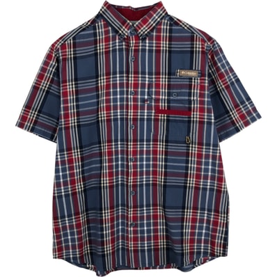 古着 コロンビア Columbia PHG 半袖 コットン チェックシャツ メンズM相当/eaa478025