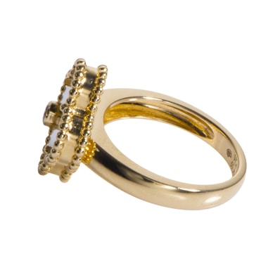 Van Cleef & Arpels ヴァンクリーフ&アーペル ヴィンテージ アルハンブラ VCARA41150 リング・指輪 10号 ゴールド ホワイト【中古】