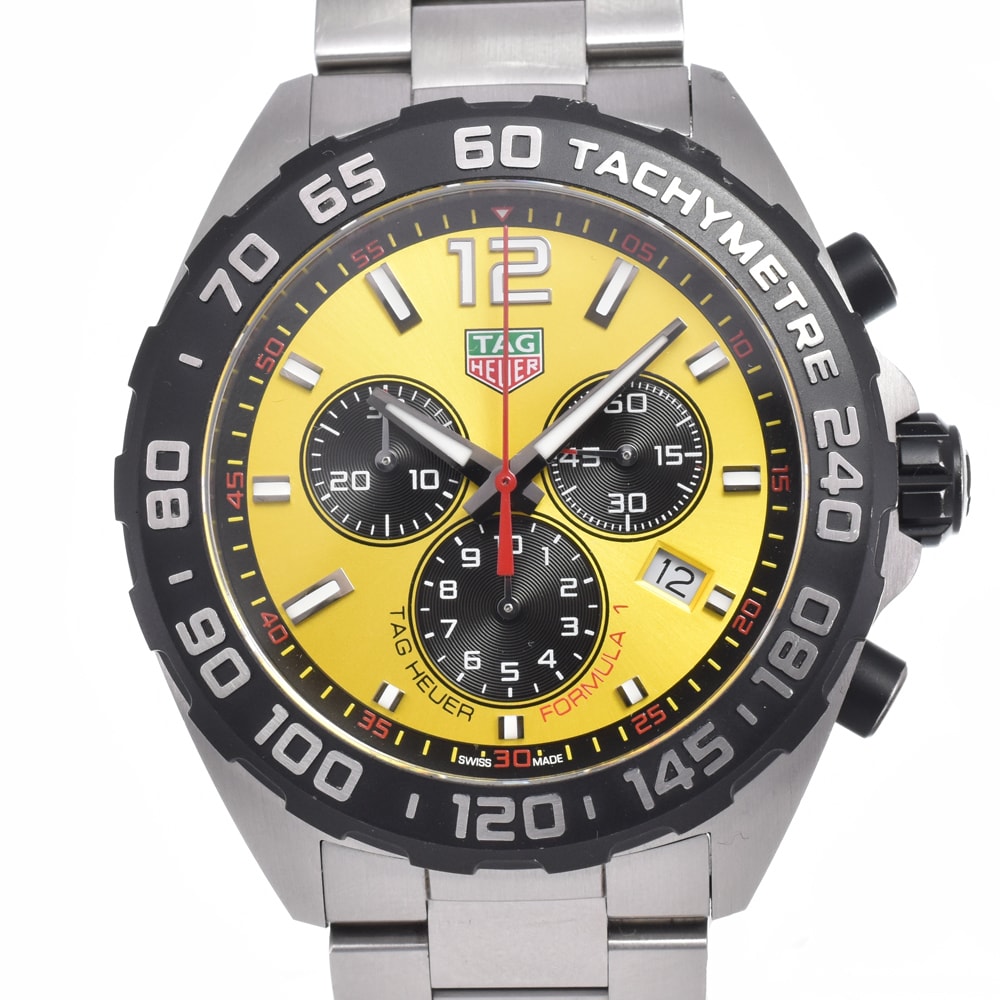 タグホイヤー TAG HEUER CAZ101AM.BA0842 フォーミュラ1 クロノグラフ イエロー クォーツ メンズ 美品 保証書付き 腕時計 C#149668