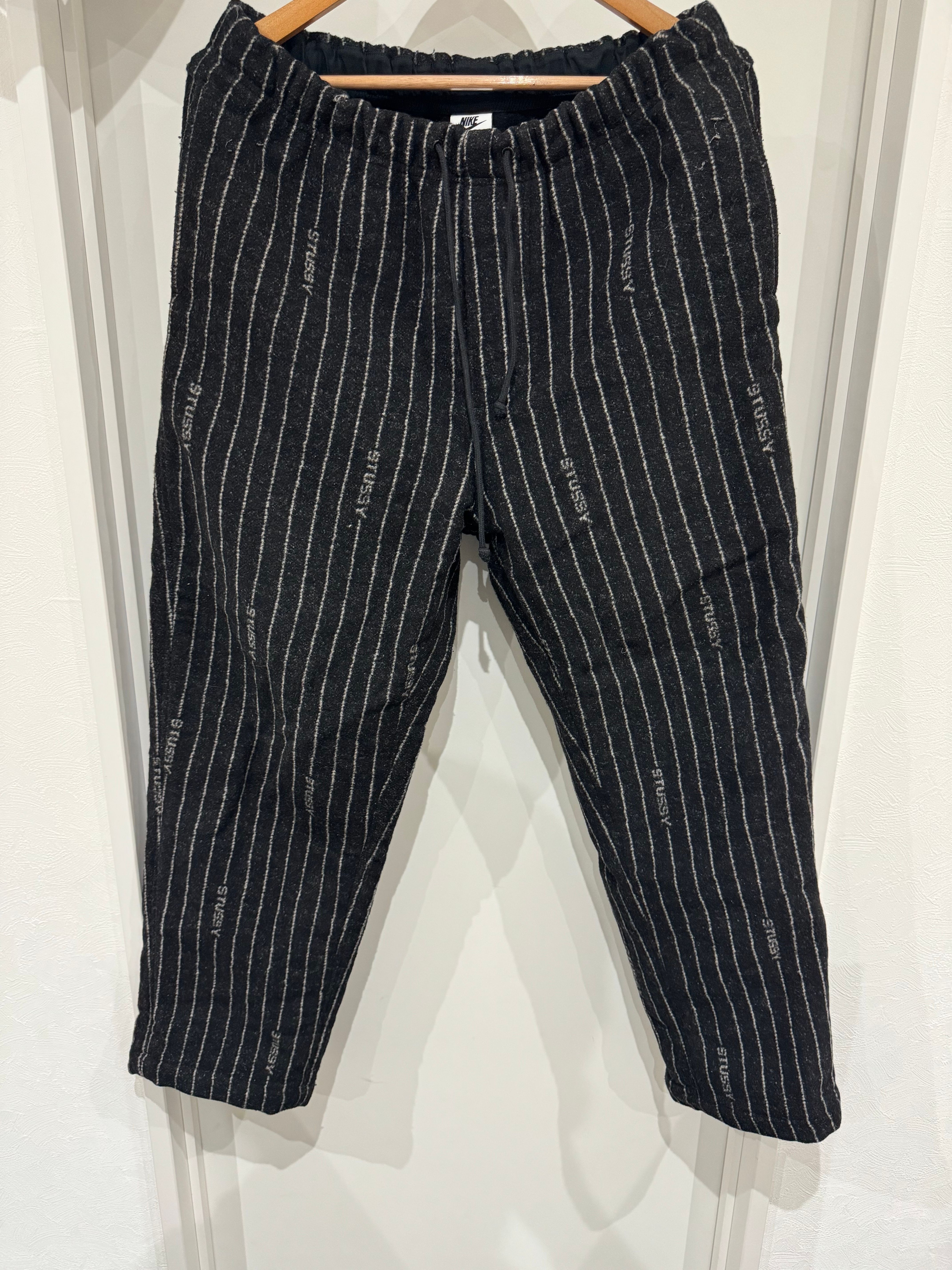 Stussy x Nike Striped Wool Pants "Black"