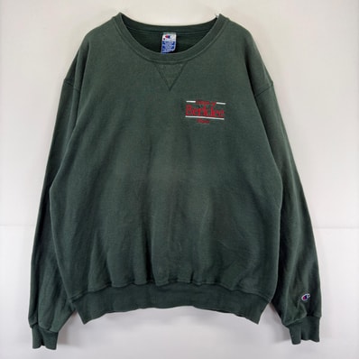 古着 90's/90年代 チャンピオン Champion スウェット 刺繍 Vガゼット Berklee カレッジ 大きいサイズ トレーナー 2XL グリーン メンズ